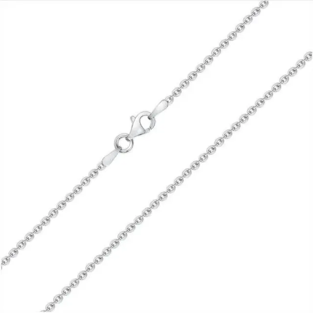 Alt view image 3 of 5 - 0.925 Sterling Silver Tube Cross Pendant Necklace with Rolo Chain Made in Italy, Unisex, All ages