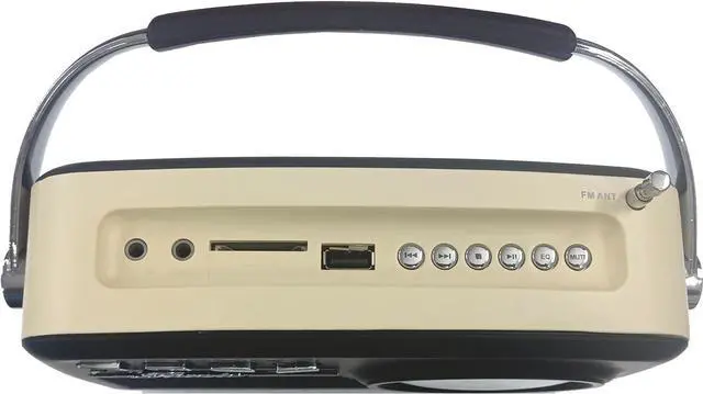 Alt view image 3 of 7 - Supersonic SC-1201BT Retro Portable Bluetooth Speaker with Vintage Vibes, AM/FM Radio Black