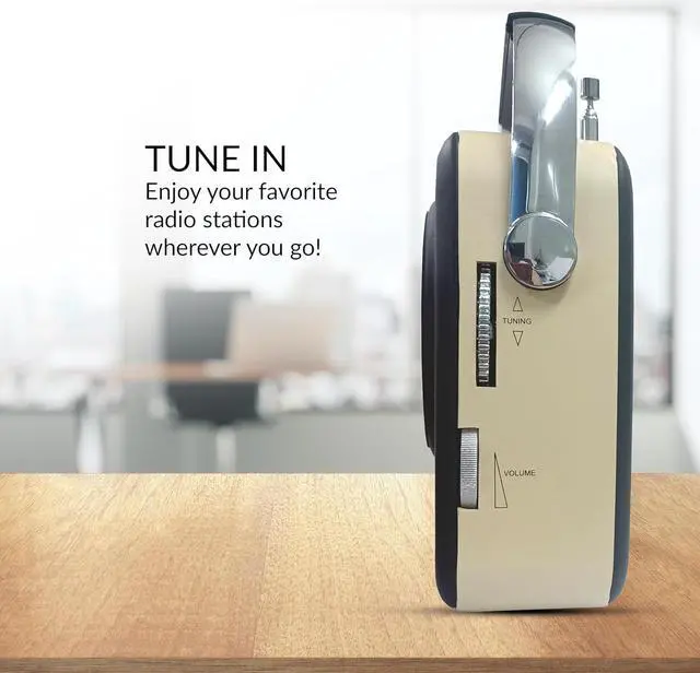 Alt view image 7 of 7 - Supersonic SC-1201BT Retro Portable Bluetooth Speaker with Vintage Vibes, AM/FM Radio Black
