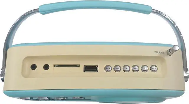 Alt view image 3 of 10 - Supersonic SC-1201BT Retro Portable Bluetooth Speaker with Vintage Vibes, AM/FM Radio Blue