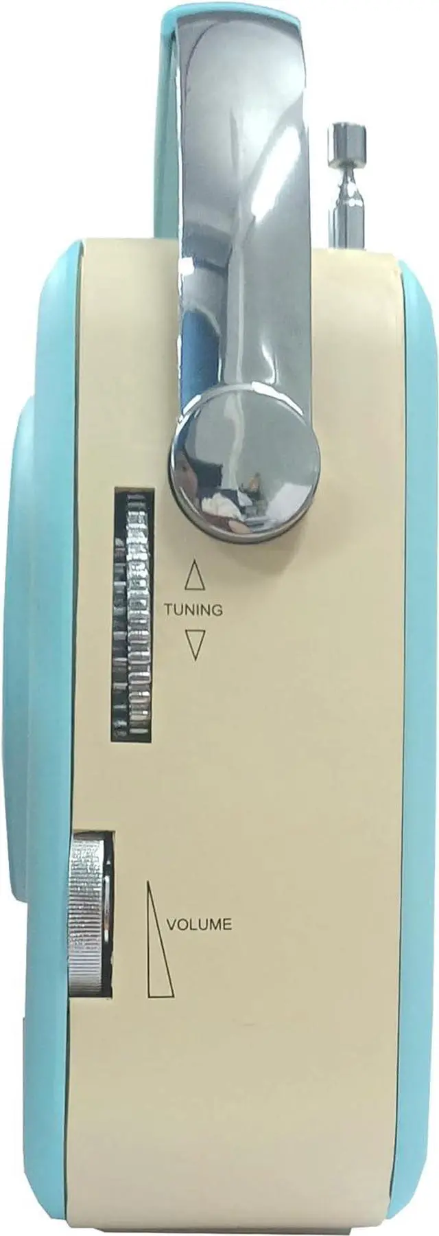 Alt view image 4 of 10 - Supersonic SC-1201BT Retro Portable Bluetooth Speaker with Vintage Vibes, AM/FM Radio Blue
