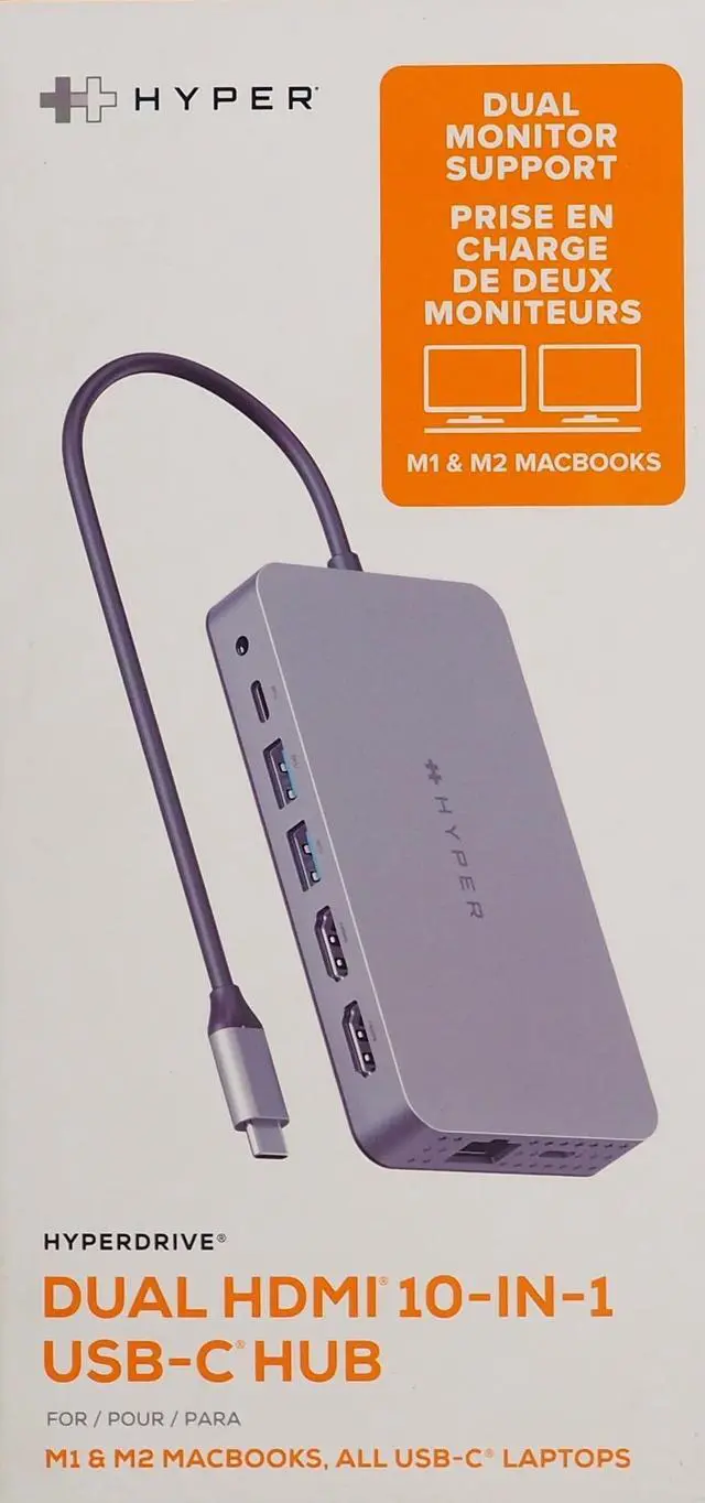 Alt view image 9 of 10 - Hyper HDM1H Dual 4K HDMI 10-in-1 USB-C Hub