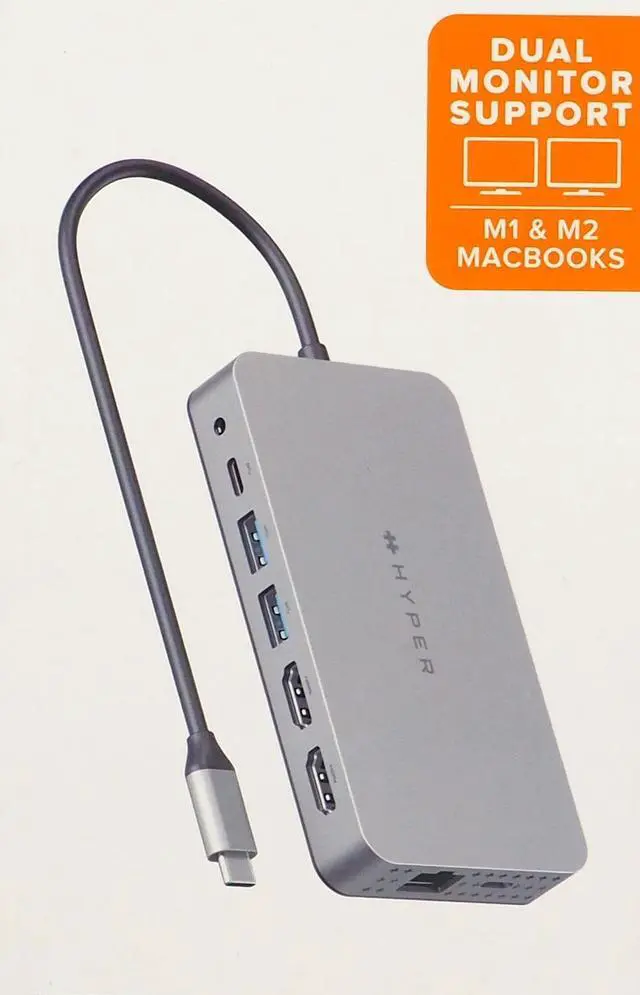 Alt view image 8 of 10 - Hyper HDM1H Dual 4K HDMI 10-in-1 USB-C Hub