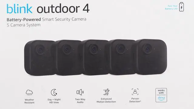Alt view image 3 of 10 - Blink Outdoor 4 5-Camera Wireless 1080p Security System with Up to Two-year Battery Life B0B1N4LM4J Black
