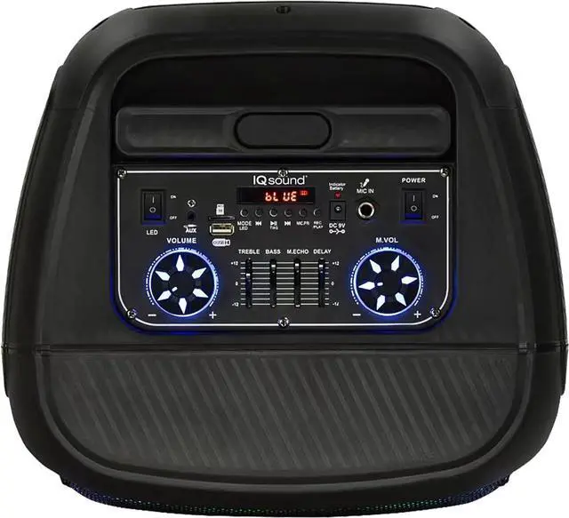 Alt view image 4 of 7 - IQ Sound IQ-5912DJBT 12-inch Portable Bluetooth Speaker with True Wireless Stereo, LED Lights, Full Control Panel