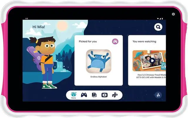 Main image of Supersonic 7-inch Tablet with Android 13, Kids Space, Bluetooth Front/Rear Cameras Pink SC-779KT