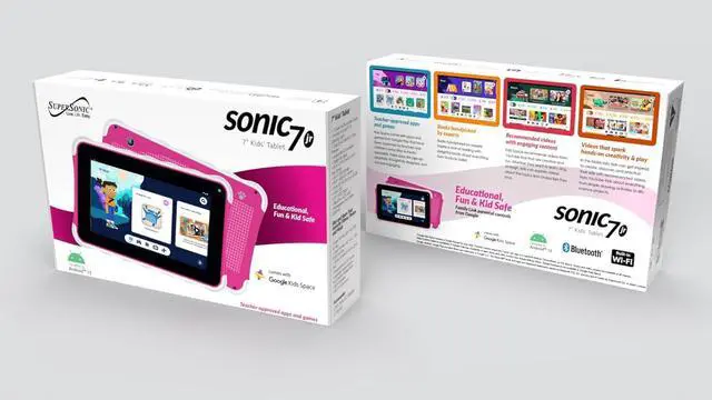 Alt view image 4 of 7 - Supersonic 7-inch Tablet with Android 13, Kids Space, Bluetooth Front/Rear Cameras Pink SC-779KT