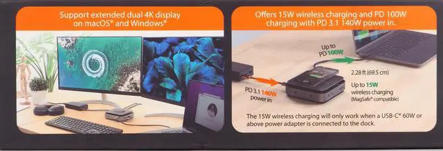 Alt view image 3 of 6 - j5create USB-C Dual 4K HDMI Docking Station with 15W Wireless Charging JCD3199 Space Grey