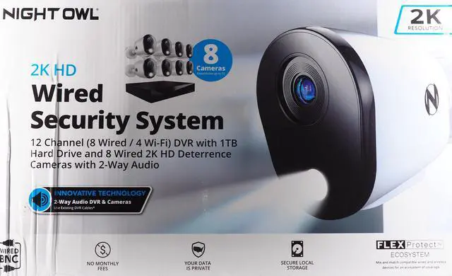 Alt view image 6 of 9 - Night Owl 12 Channel DVR Home Security Camera System - 8 Pack