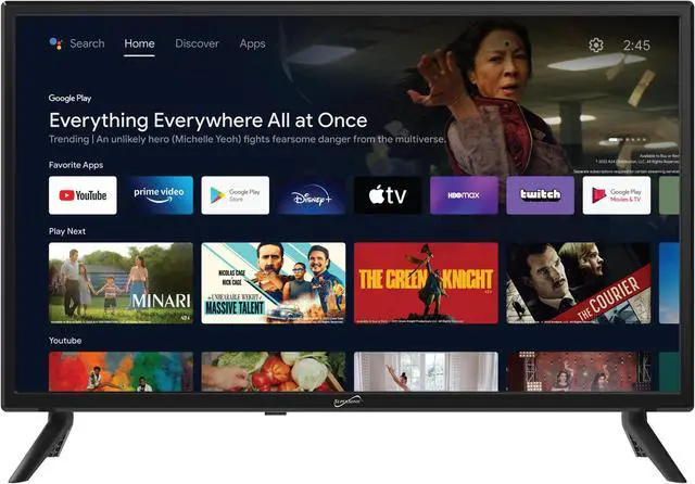 Alt view image 13 of 15 - Supersonic 24 DLED Smart HDTV w Google Assistant, ATSC & NTSC, HDMI USB, AC/DC Compatible SC-2450GTV