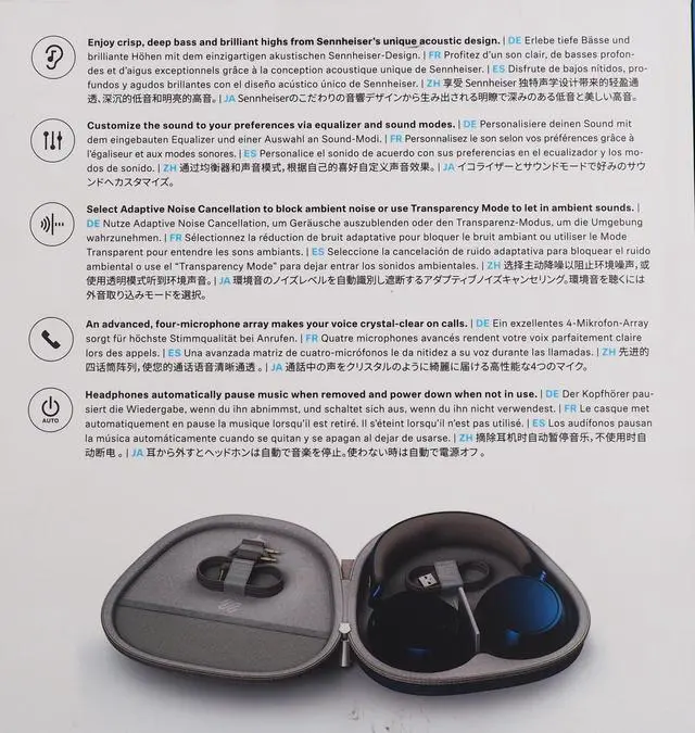 Alt view image 3 of 3 - Sennheiser Momentum 4 Bluetooth Wireless Over-Ear Headphones M4AEBT Denim  Blue