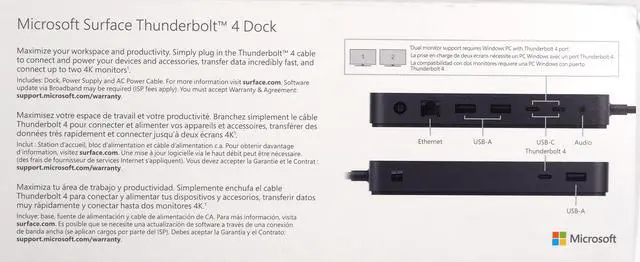 Alt view image 15 of 20 - Microsoft Surface Thunderbolt 4 Docking Station - Black (T8H-00001)