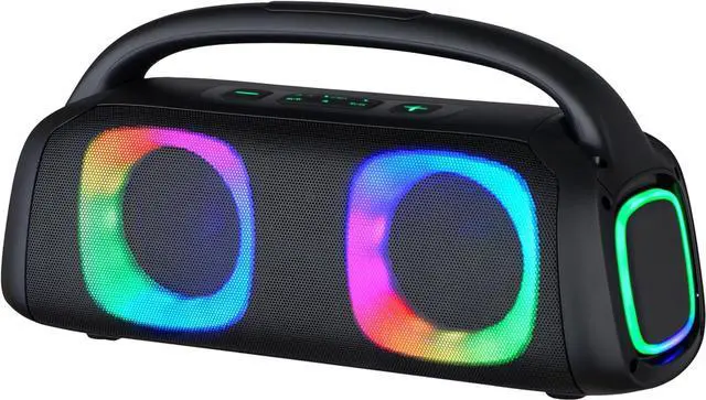 Alt view image 8 of 14 - IQ Sound Portable Bluetooth Speaker W/ RGB Lights, TWS, USB/Micro SD/FM Radio Inputs IQ-3540BT