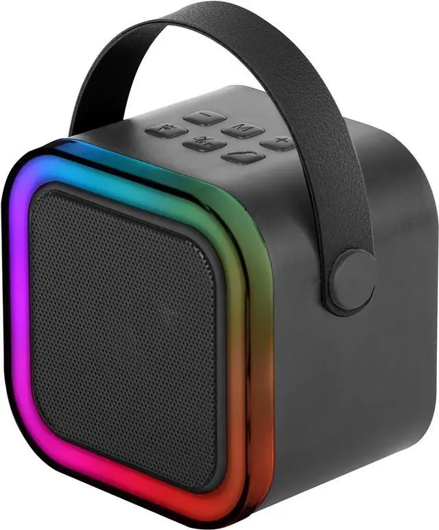 Alt view image 5 of 7 - IQ Sound Mini Karaoke Bluetooth Speaker Wireless Microphone, RGB Lights, Voice Effects IQ-708K Black