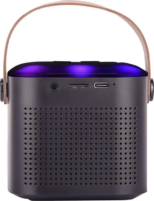Alt view image 5 of 7 - IQ Sound Mini Karaoke Bluetooth Speaker, Wireless Mic, Voice Effects Colorful Lights, Black IQ-808K