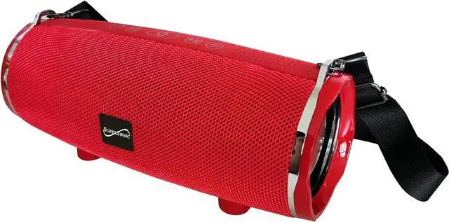 Alt view image 5 of 6 - Supersonic Portable Bluetooth Wireless Speaker Built-in Mic, USB/SD/AUX, FM SC-2322BT Red
