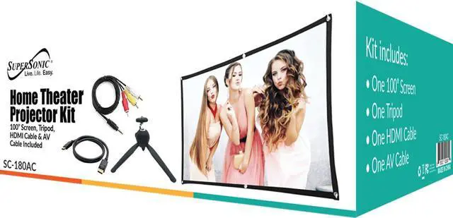 Alt view image 7 of 7 - Supersonic SC-180AC Home Theater Projector Kit