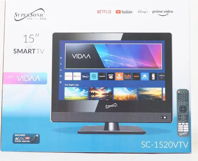 Alt view image 14 of 15 - Supersonic SC-1520VTV 15.6 inch Smart AC/DC LED TV 1080p, WiFi, Built-in Speakers 3X HDMI Remote Control