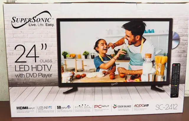 Alt view image 13 of 15 - Supersonic SC2412 24 inch 1080p LED TV with DVD Player