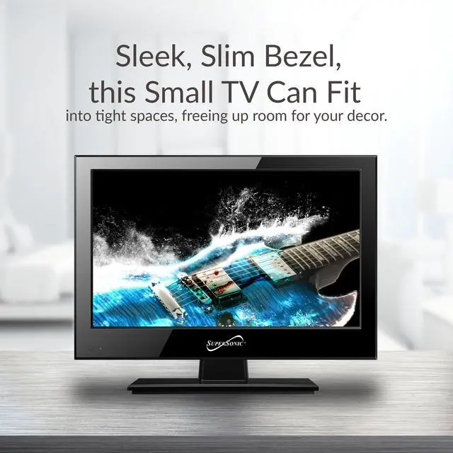 Alt view image 8 of 12 - SUPERSONIC SC-1312 13" Black LED HDTV with Built-in DVD Player