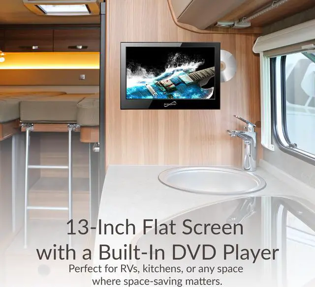 Alt view image 9 of 12 - SUPERSONIC SC-1312 13" Black LED HDTV with Built-in DVD Player