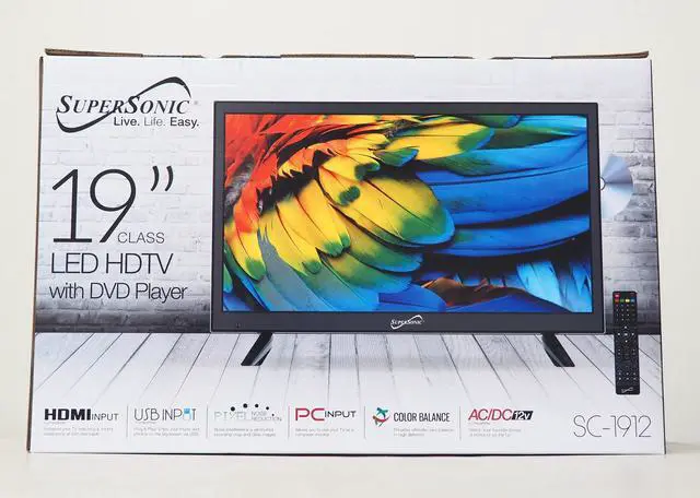 Alt view image 15 of 15 - Supersonic SC-1912 19" LED Widescreen HDTV w/ Built-In DVD Player