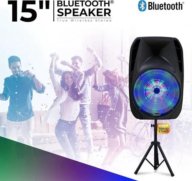 Alt view image 14 of 19 - Supersonic IQ-4415DJBT 15" Portable Bluetooth DJ Speaker with Stand