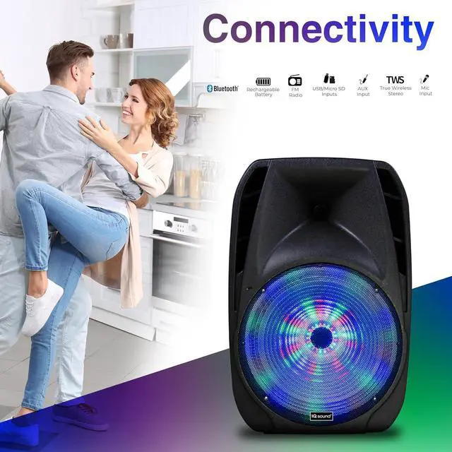 Alt view image 15 of 19 - Supersonic IQ-4415DJBT 15" Portable Bluetooth DJ Speaker with Stand