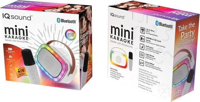 Alt view image 5 of 8 - Supersonic Mini Karaoke Bluetooth Speaker with Wireless Microphone IQ-908K White