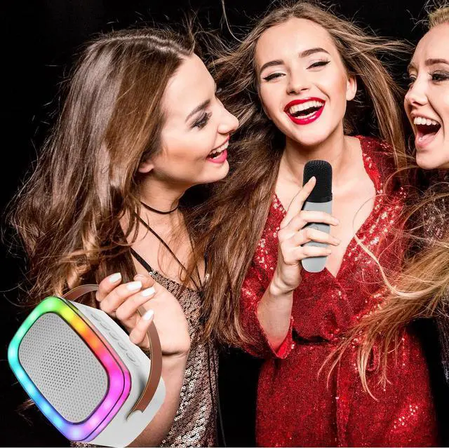 Alt view image 6 of 8 - Supersonic Mini Karaoke Bluetooth Speaker with Wireless Microphone IQ-908K White