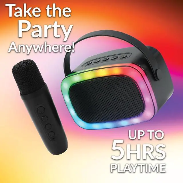 Alt view image 4 of 8 - Supersonic Mini Karaoke Bluetooth Speaker with Wireless Microphone IQ-908K Black