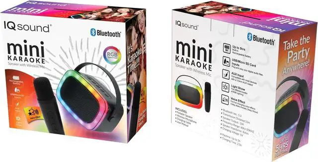 Alt view image 6 of 8 - Supersonic Mini Karaoke Bluetooth Speaker with Wireless Microphone IQ-908K Black