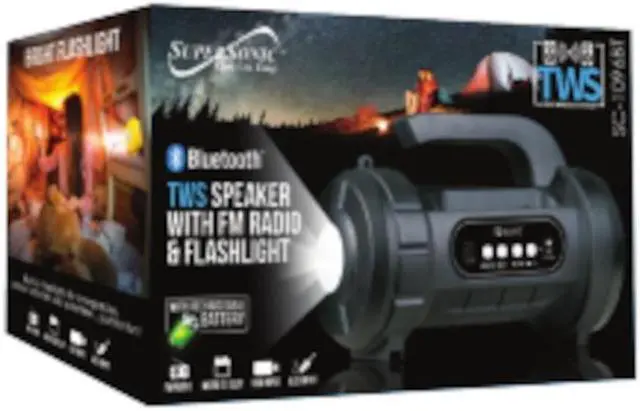 Alt view image 3 of 5 - Supersonic SC-1096BT Rechargeable Bluetooth Speaker with True Wireless Stereo (TWS) Technology, FM Radio and Built-in LE
