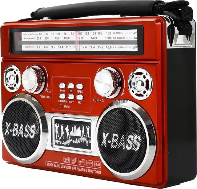 Alt view image 15 of 16 - Supersonic SC-1097BT Retro AM/FM/SW 3-Band Portable Radio /Bluetooth/Flash Light