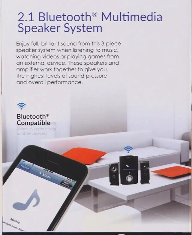 Alt view image 10 of 10 - Supersonic SC-1126BT Bluetooth Multimedia Speaker System  FM Radio, SD/USB, Remote Control | 25W RMS