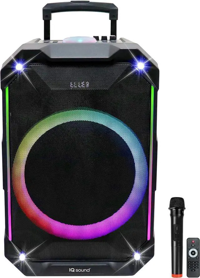 Main image of IQ Sound IQ-5415DJBT 15-inch Portable Bluetooth Speaker, Built-in Bluetooth, TWS, FM Radio, Micro SD/USB/AUX/Mic Inputs