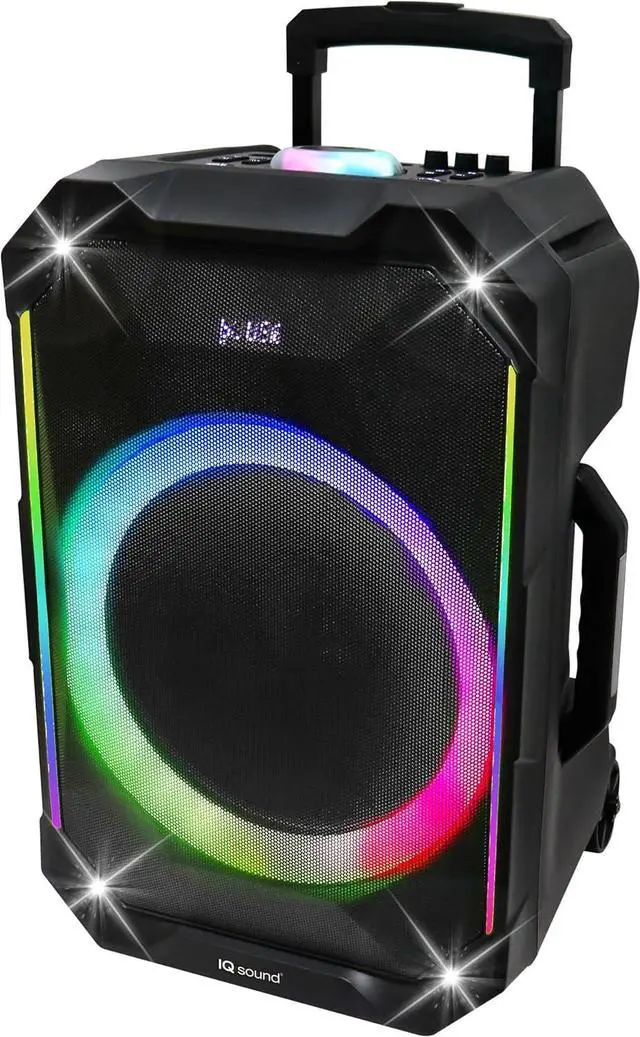 Alt view image 3 of 7 - IQ Sound IQ-5415DJBT 15-inch Portable Bluetooth Speaker, Built-in Bluetooth, TWS, FM Radio, Micro SD/USB/AUX/Mic Inputs