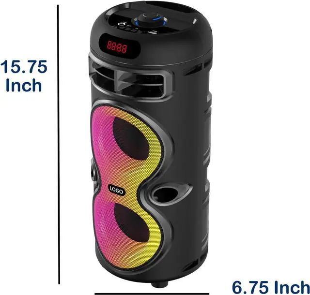 Alt view image 6 of 7 - Boytone Portable Bluetooth Speaker System- Karaoke Machine with Subwoofer, RGB DJ Lights, Wireless Stereo, TWS Pairing B