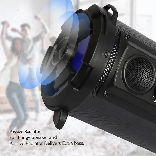Alt view image 10 of 14 - Supersonic IQ-1525BT-BK Wireless Bluetooth Speaker (Black)