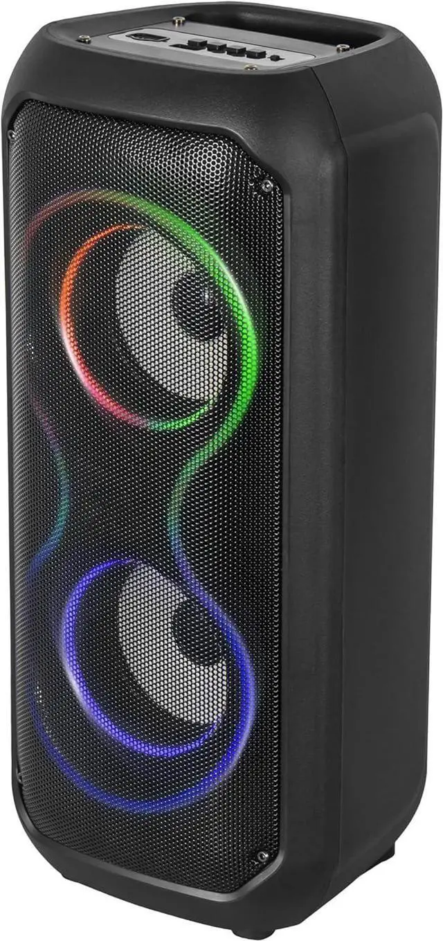 Alt view image 3 of 7 - IQ Sound IQ-3404BT 2x4-inch High Efficiency Speaker System, Bluetooth Enabled with TWS, Colorful LED Lights, USB/Micro S