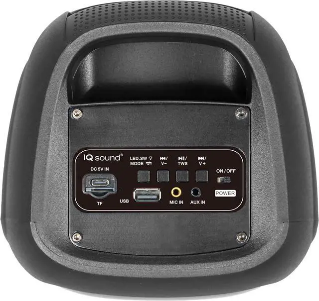 Alt view image 5 of 7 - IQ Sound IQ-3404BT 2x4-inch High Efficiency Speaker System, Bluetooth Enabled with TWS, Colorful LED Lights, USB/Micro S