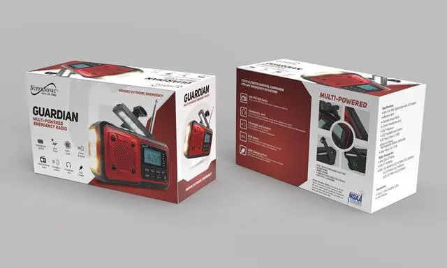 Alt view image 5 of 6 - Supersonic SC-1078ERN Guardian Multi-powered Emergency Radio, with AM/FM/NOAA Weather Alerts, Rechargeable Battery, Sola