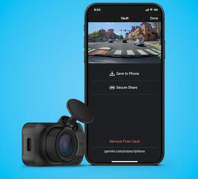 Alt view image 4 of 20 - Garmin Dash Cam Mini 3 Ultracompact 1080p Dash Cam with a 140-degree Field of View and built-in Clarity Polarizer 010-02