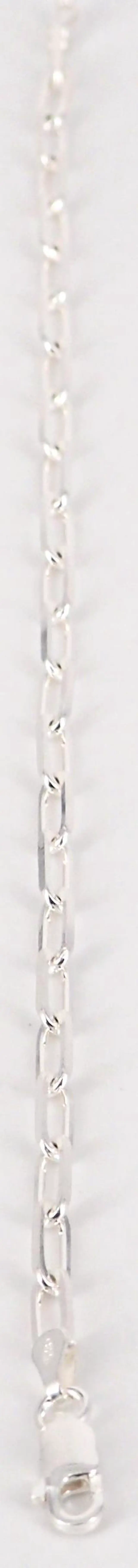 Alt view image 2 of 6 - Solid 925 Sterling Silver Paper Clip Bracelet, 3mm Width 7 Inch Paperclip Chain Italy