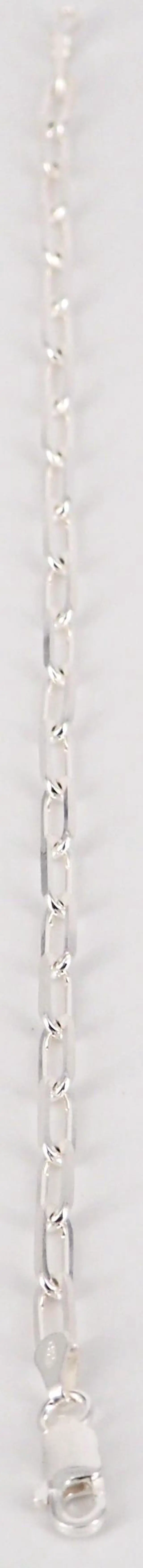 Alt view image 4 of 6 - Solid 925 Sterling Silver Paper Clip Bracelet, 3mm Width 7 Inch Paperclip Chain Italy