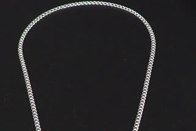 Alt view image 5 of 6 - Solid 925 Sterling Silver Italian 3.7mm Flat 22 Curb Chain Necklace for Men Women CURB100-22