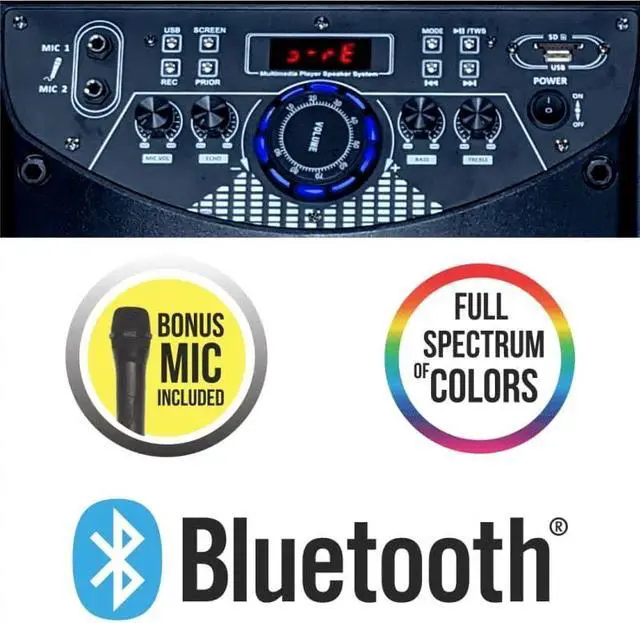 Alt view image 6 of 10 - Supersonic IQ-5910DJWK 2 x 10" WiFi Karaoke Speaker System +14" Tablet  +USB/SD/AUX +Mic and Remote Control