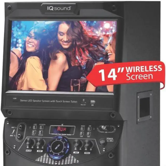 Alt view image 10 of 10 - Supersonic IQ-5910DJWK 2 x 10" WiFi Karaoke Speaker System +14" Tablet  +USB/SD/AUX +Mic and Remote Control