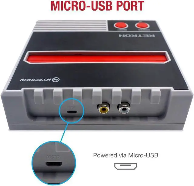 Alt view image 12 of 12 - Hyperkin M07473-GR RetroN 1 AV Gaming Console for NES, Gray