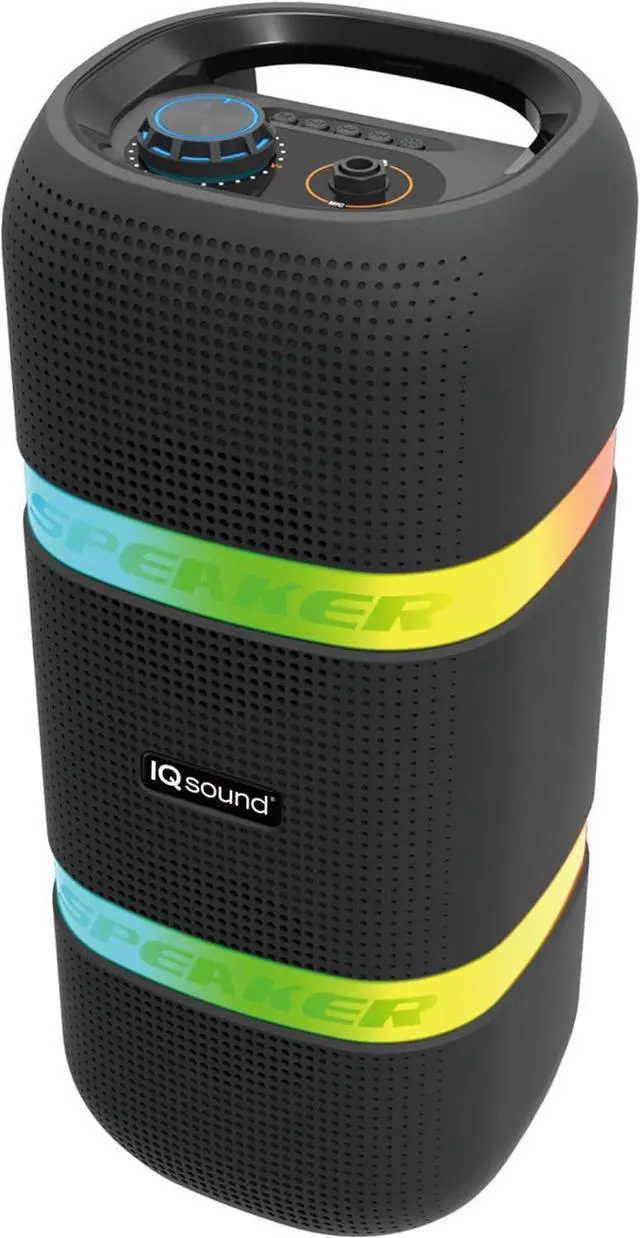 Alt view image 2 of 5 - IQ Sound IQ-3604BT 2 x 4-inch Portable Bluetooth Speaker, with TWS for Double Audio, LED Light Show, USB/Micro SD/AUX, B